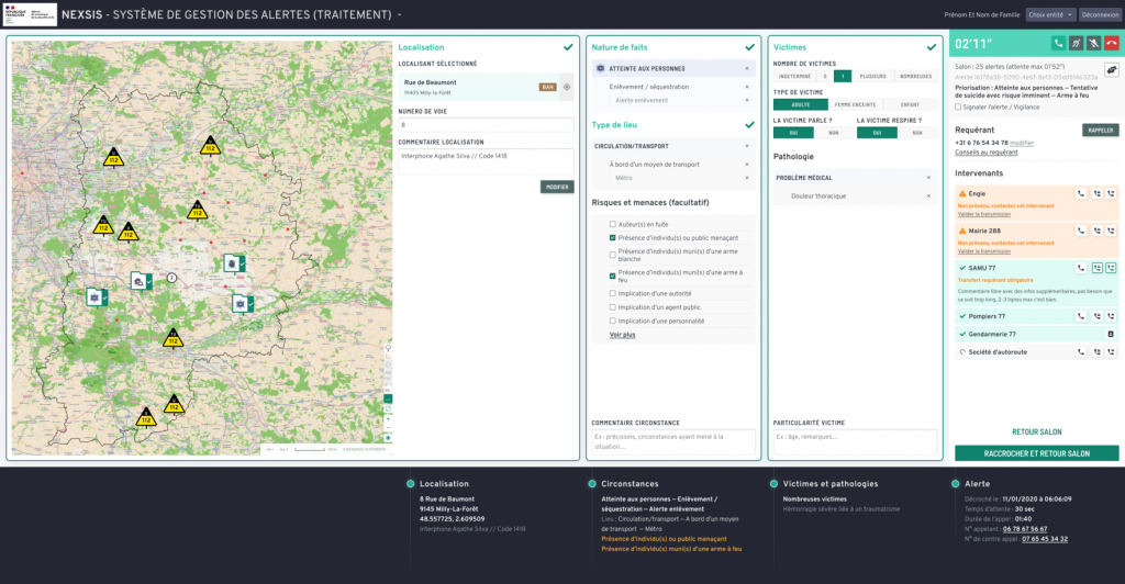 Screenshot der Anrufbearbeitung